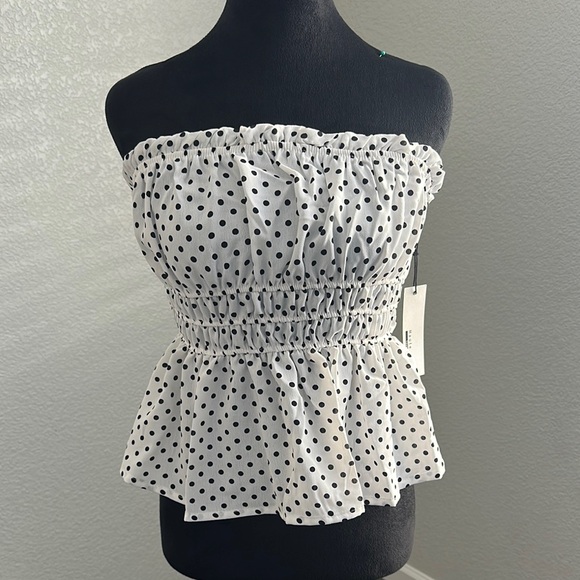 NWT Haute Monde Polka Dot Strapless Top - Picture 3 of 6